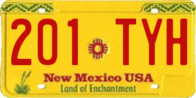 NM license plate 201TYH