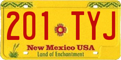 NM license plate 201TYJ