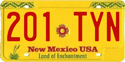 NM license plate 201TYN