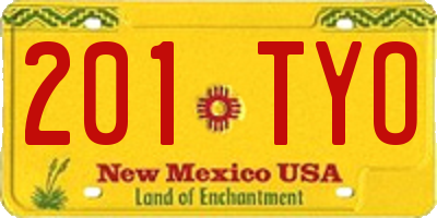 NM license plate 201TYO