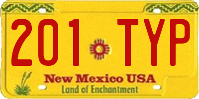 NM license plate 201TYP