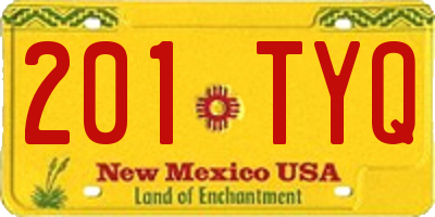 NM license plate 201TYQ