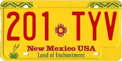 NM license plate 201TYV
