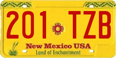 NM license plate 201TZB