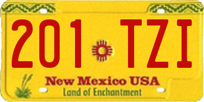 NM license plate 201TZI