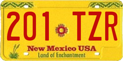 NM license plate 201TZR