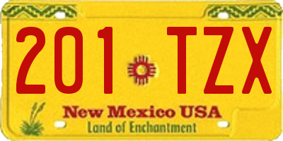 NM license plate 201TZX