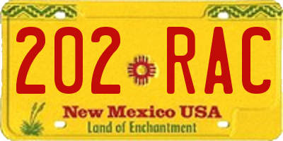 NM license plate 202RAC