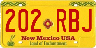 NM license plate 202RBJ