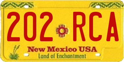 NM license plate 202RCA