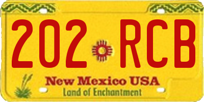 NM license plate 202RCB