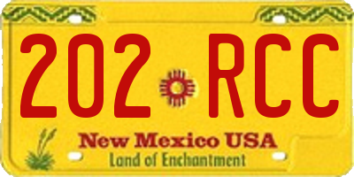 NM license plate 202RCC