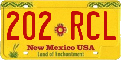 NM license plate 202RCL