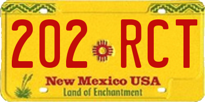 NM license plate 202RCT