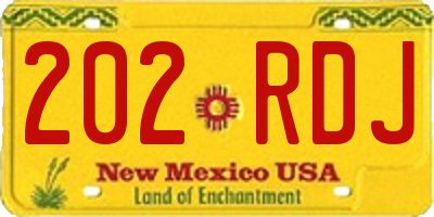 NM license plate 202RDJ