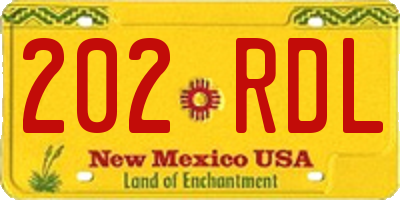 NM license plate 202RDL