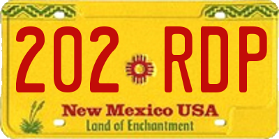 NM license plate 202RDP