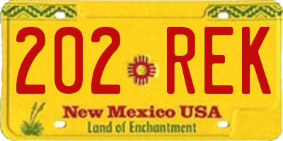 NM license plate 202REK