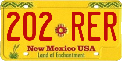 NM license plate 202RER