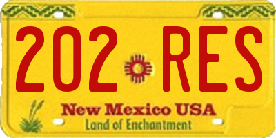 NM license plate 202RES