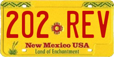NM license plate 202REV