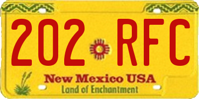 NM license plate 202RFC