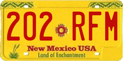 NM license plate 202RFM