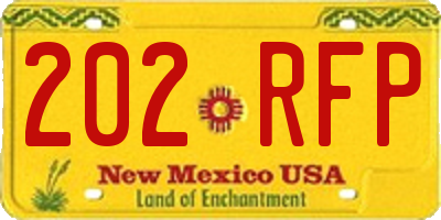 NM license plate 202RFP