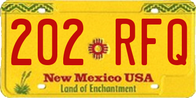 NM license plate 202RFQ