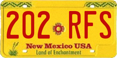 NM license plate 202RFS