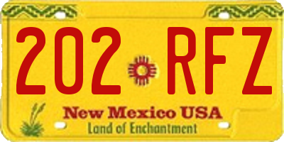NM license plate 202RFZ