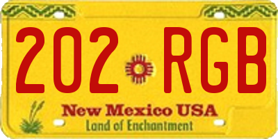 NM license plate 202RGB