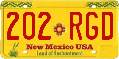 NM license plate 202RGD