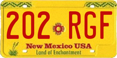 NM license plate 202RGF