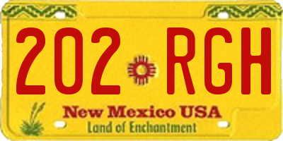 NM license plate 202RGH