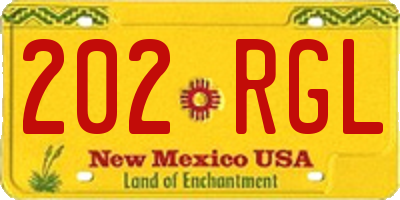 NM license plate 202RGL