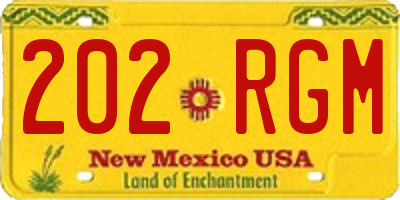 NM license plate 202RGM