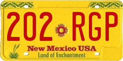 NM license plate 202RGP