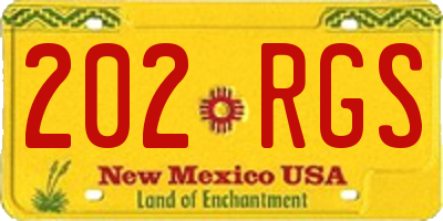 NM license plate 202RGS
