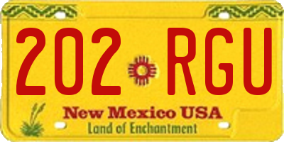 NM license plate 202RGU