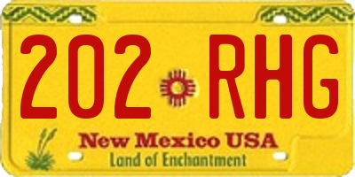 NM license plate 202RHG