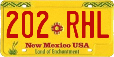 NM license plate 202RHL