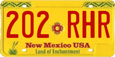 NM license plate 202RHR