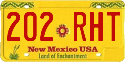 NM license plate 202RHT