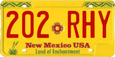 NM license plate 202RHY