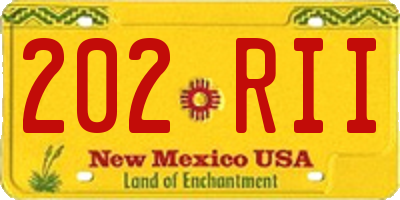 NM license plate 202RII