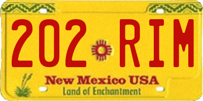 NM license plate 202RIM
