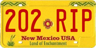 NM license plate 202RIP