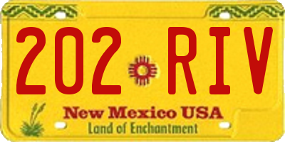 NM license plate 202RIV