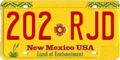 NM license plate 202RJD